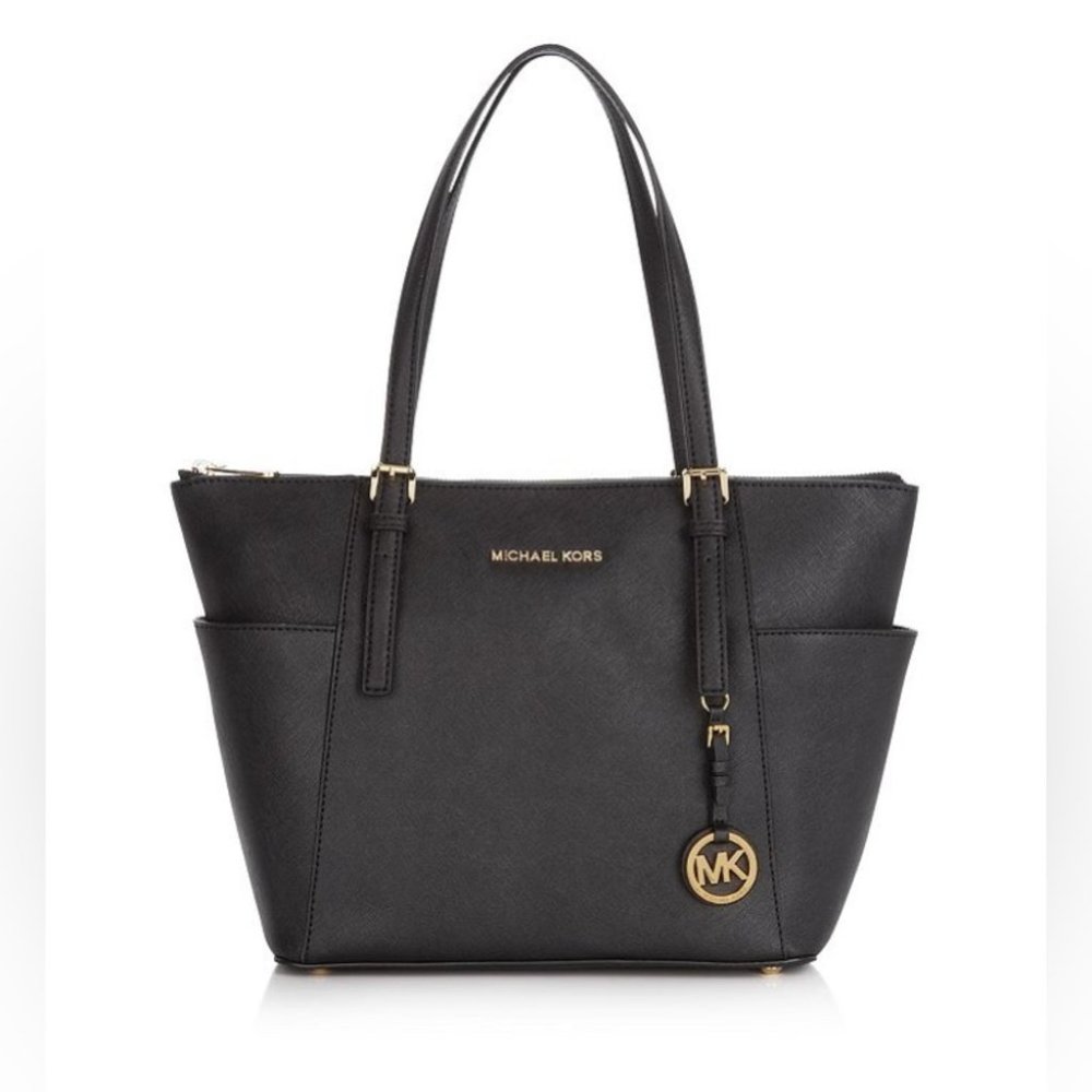 Michael Kors black classic Jet Set Saffiano leather tote bag & matching wallet